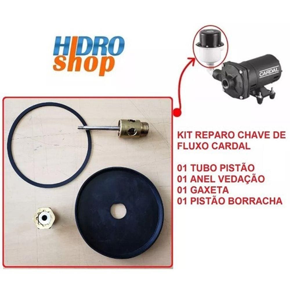 Kit Reparo Chave de Fluxo Pressurizador Cardal Potenza - PR120K100