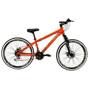 Bicicleta Aro 26 Tuff Laranja 21v Freio A Disco Aros Preto