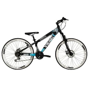 Bicicleta Aro 26 Preto/azul 21v Freio A Disco Aros Branco