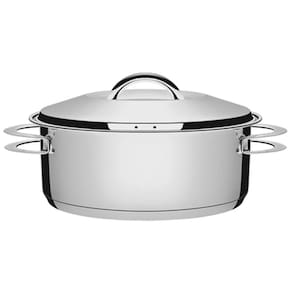 Panela de Fundo Triplo Rasa 4,7L Caçarola Inox com Tampa 24cm Tramontina Solar