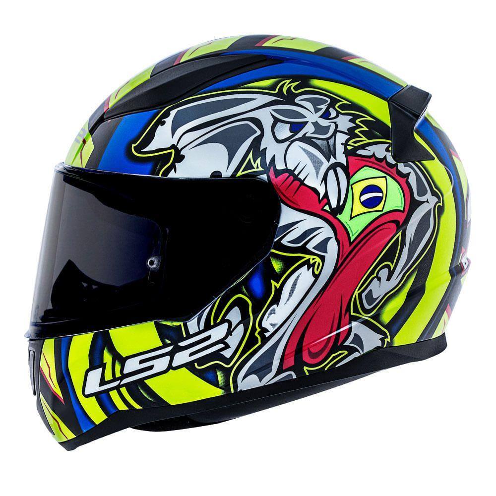 Capacete LS2 FF353 Rapid Alex Barros - Azul e Amarelo