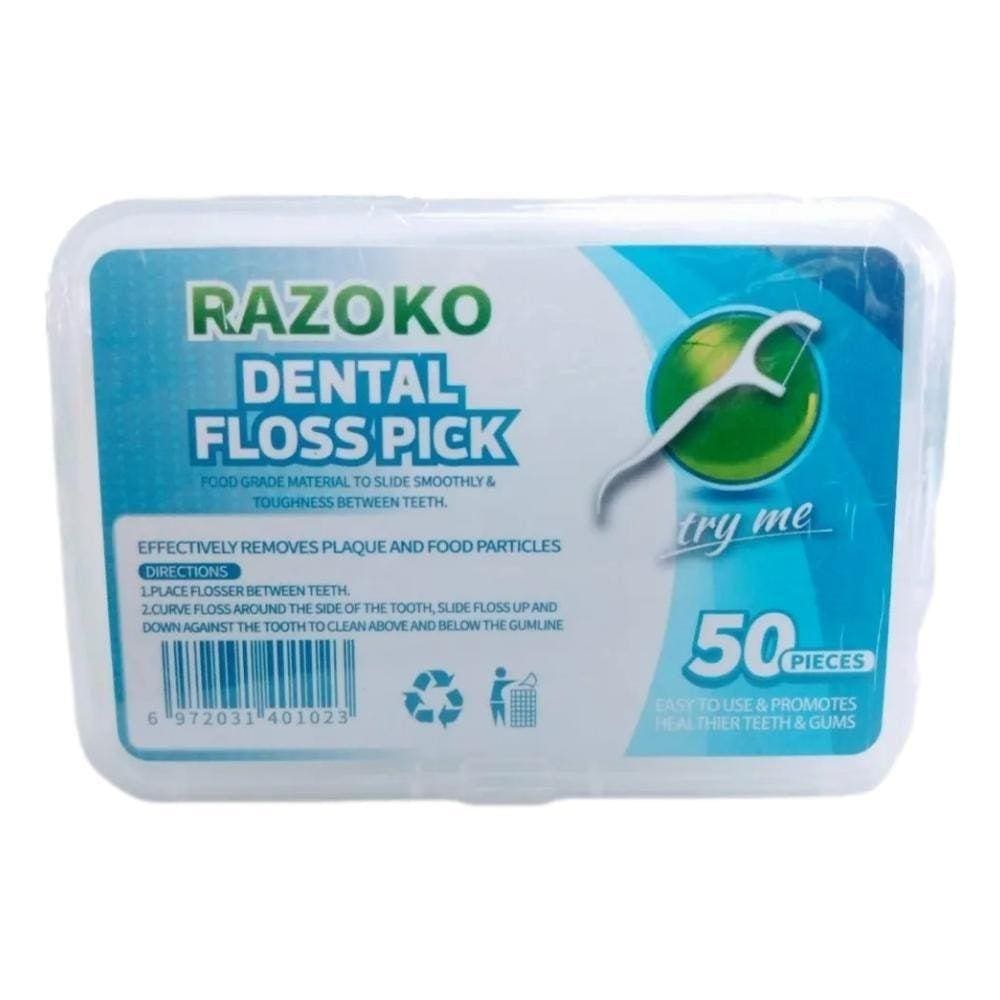 Fio Dental Floss Pick Razoko - 50 Unidades