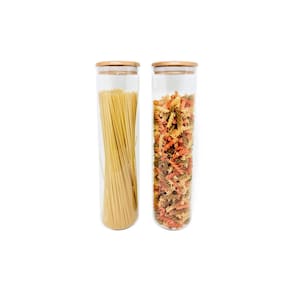 Kit 2 Potes Para Mantimentos De 2L C/ Tampa De Bambu Oikos