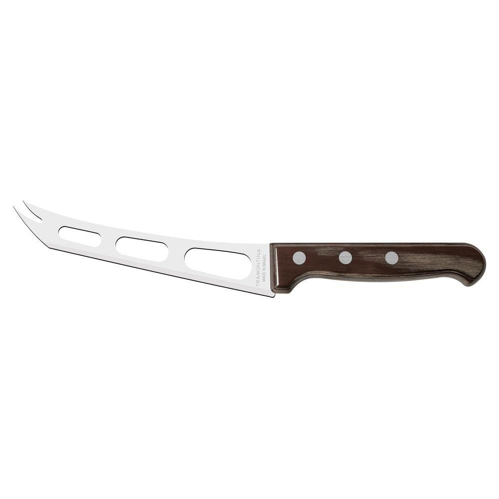 Faca para Queijo Tramontina Harmoniza com Lâmina em Aço Inox e Cabo de Madeira Polywood Castanho 6” Tramontina
