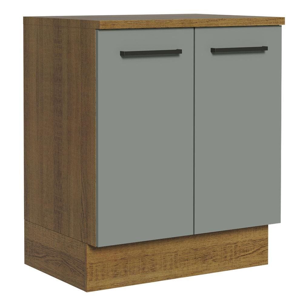 Balcão de Cozinha Madesa Agata 70 cm 2 Portas - Rustic/Cinza