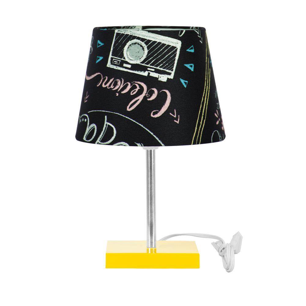 Abajur Eros Touch Parede Giz 050 Base Amarela Quadrada