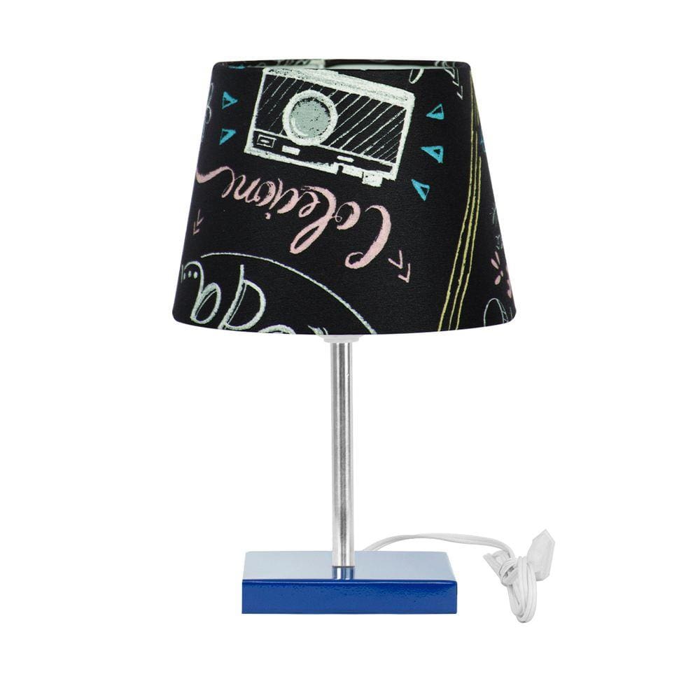 Abajur Eros Touch Parede Giz 050 Base Azul Quadrada