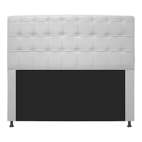 Cabeceira Estofada Dama 160Cm Queen Botonê Corano Branco