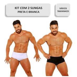 Kit Com 2 Sungas Masculinas Lisa Moda Praia Lançamento Verão