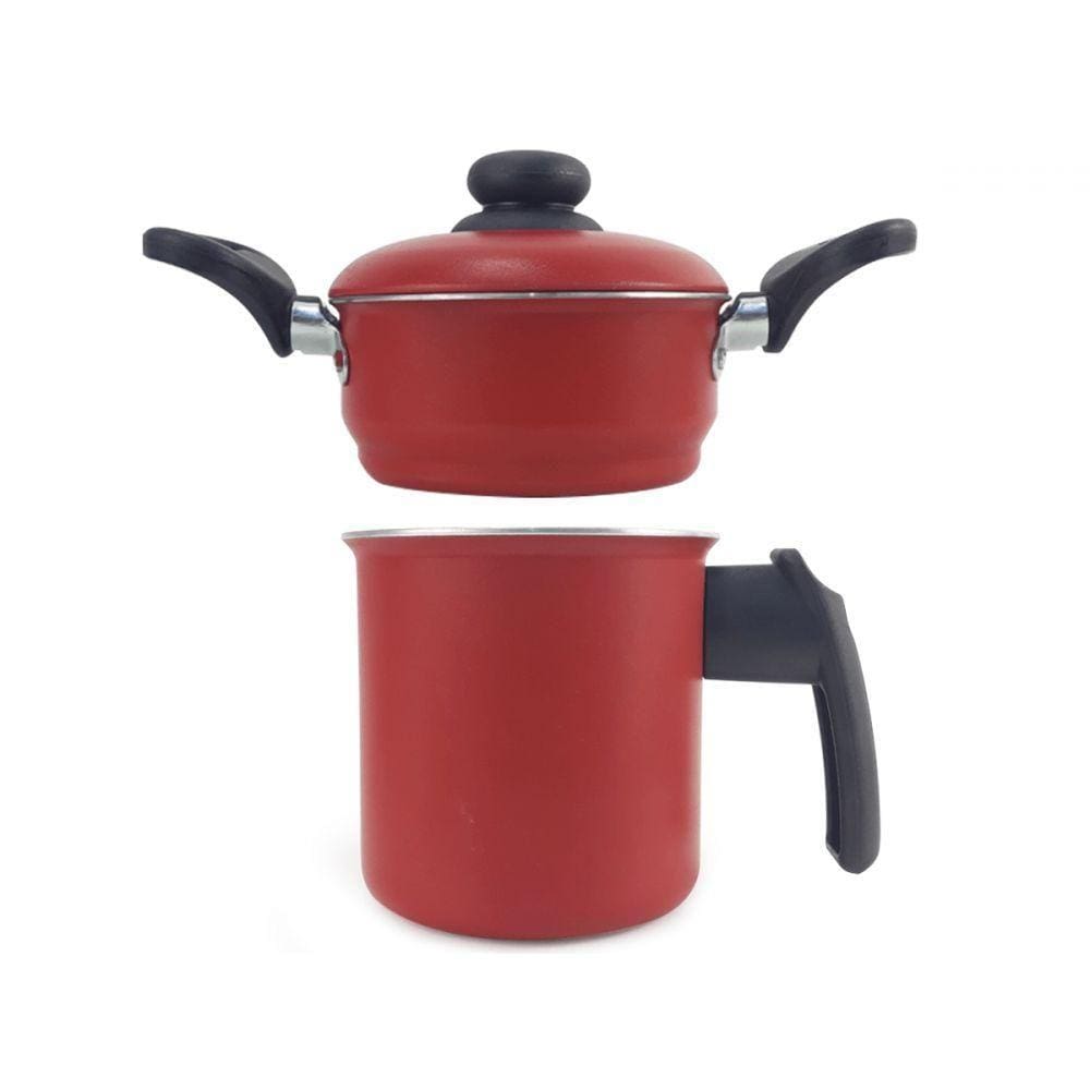 Panela Cuscuzeiro Alumínio Alça Baquelite Vermelho