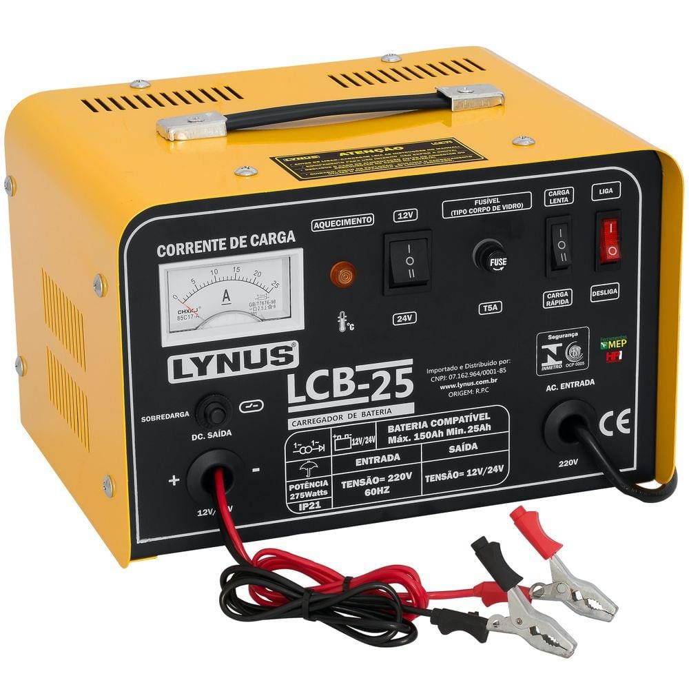 Carregador De Bateria Lynus  Modelo Lcb-25 220v