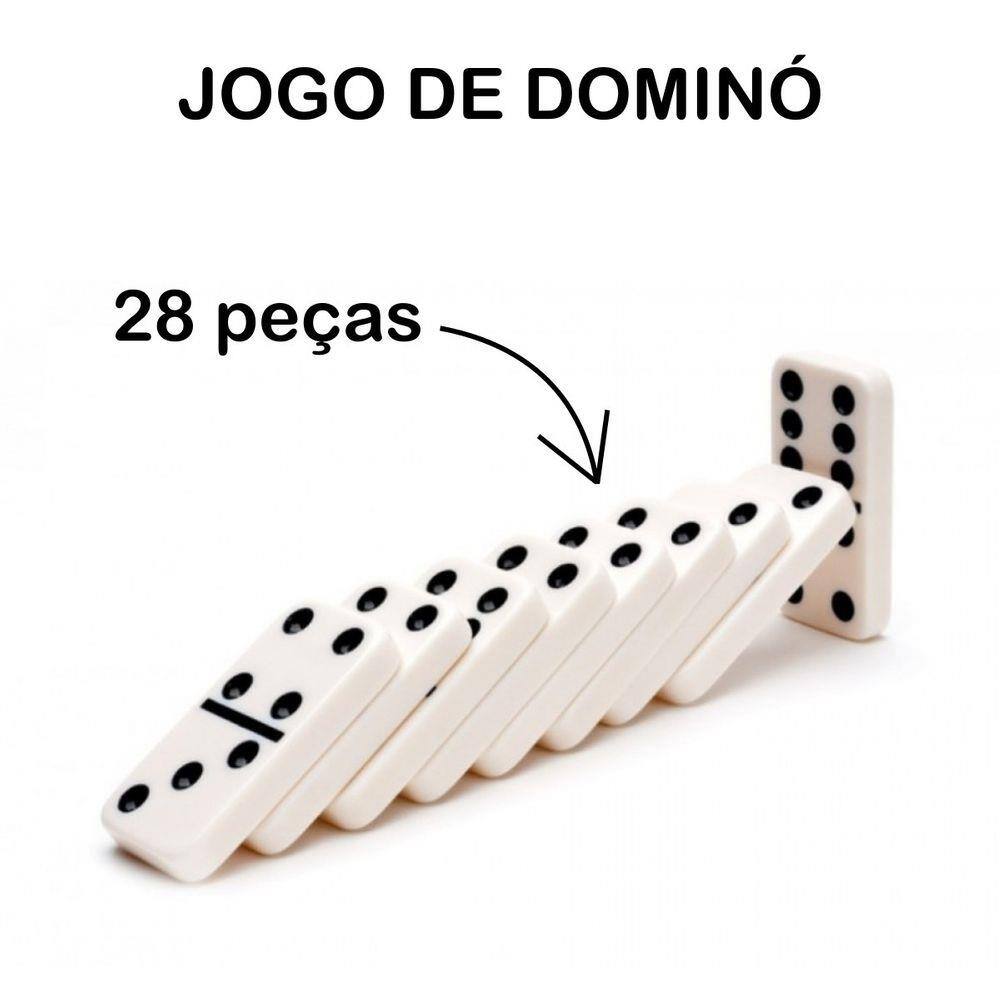 Jogo De Domino Profissional Grosso Osso C/28 Pecas Colorido