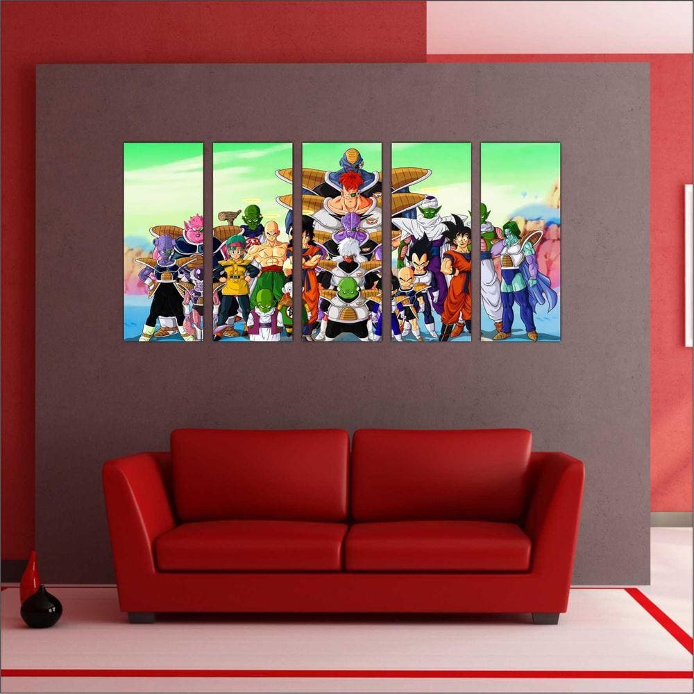 Quadro Decorativo Dragon Ball Z Goku Super Sayajin 5 peças m11