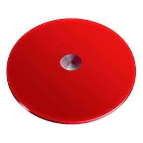 Prato Giratório Vidro Temperado 8Mm Vermelho 80Cm