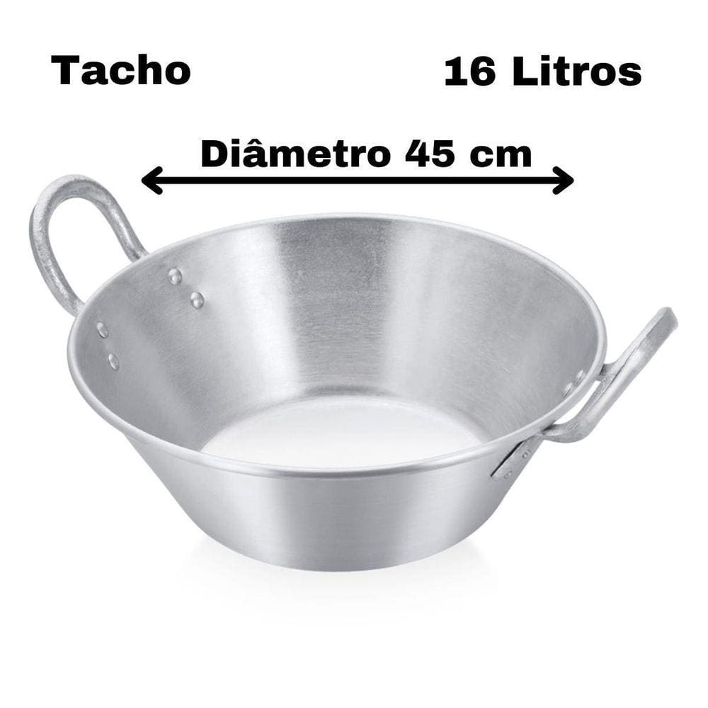 Tacho De Alumínio Para Frituras Linha Hotel 45 Cm 16 Litros