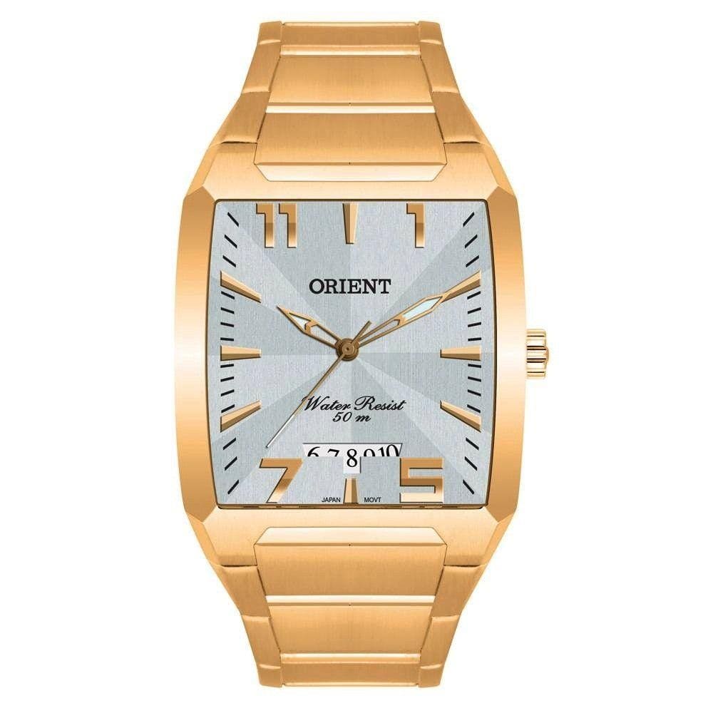 Orient masculino esportivo dourado 50 metros Ggss1007
