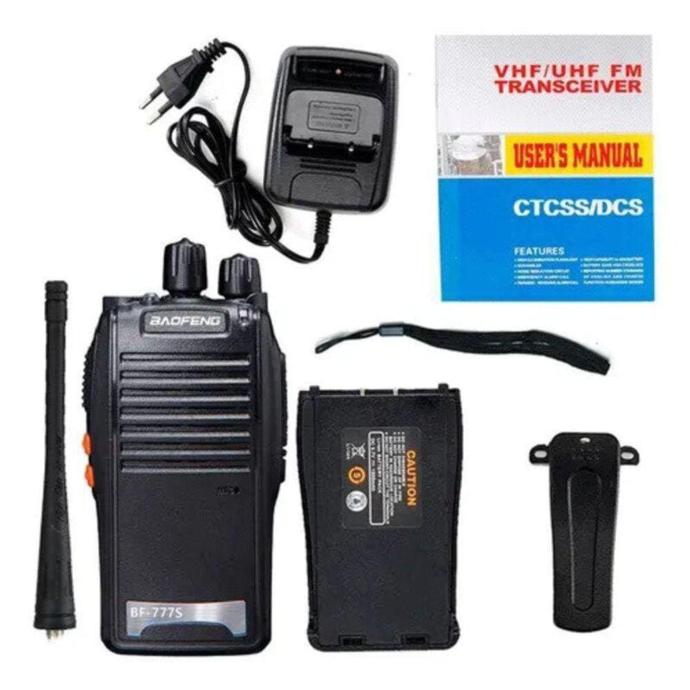 Kit 2 Radio Walk Talk Comunicador 16 Ch 12Km Baofeng 777S