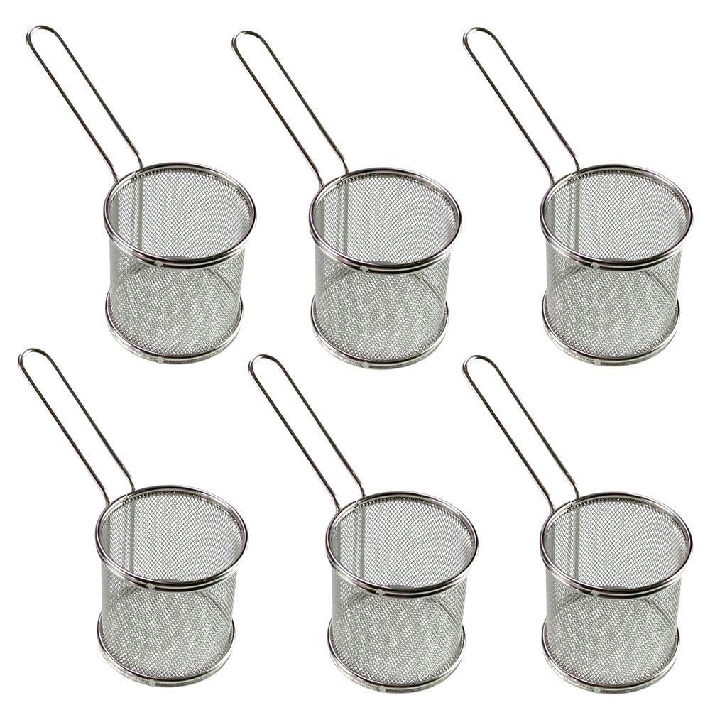 Kit 6 Cesta P/ Servir Porções Fritas Frango Salgados Petiscos Restaurante Hamburgueria