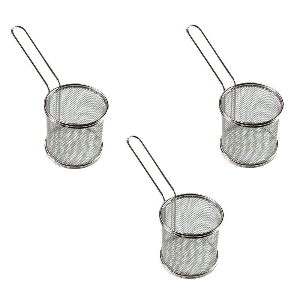 Kit 3 Cesta P/ Servir Porções Fritas Frango Salgados Petiscos Restaurante Hamburgueria