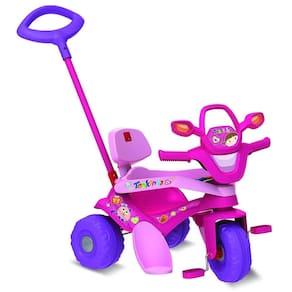 Triciclo Motoca Infantil A Pedal Resistente Rosa Bandeirante em