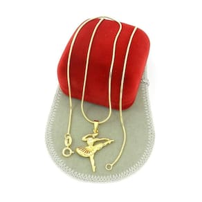 Corrente Feminina 45Cm Bailarina Folheado Ouro Cr214