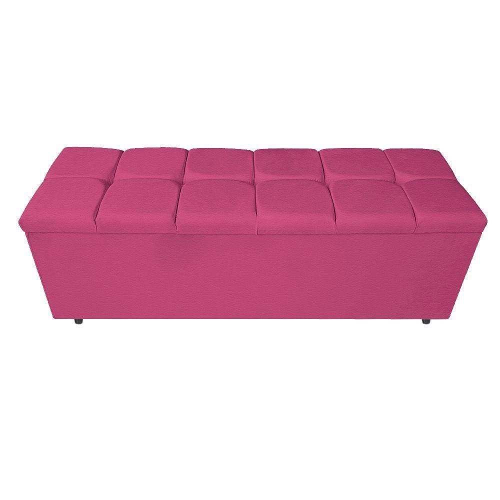 Calçadeira Estofada Manchester 195 Cm King Size Corano Pink