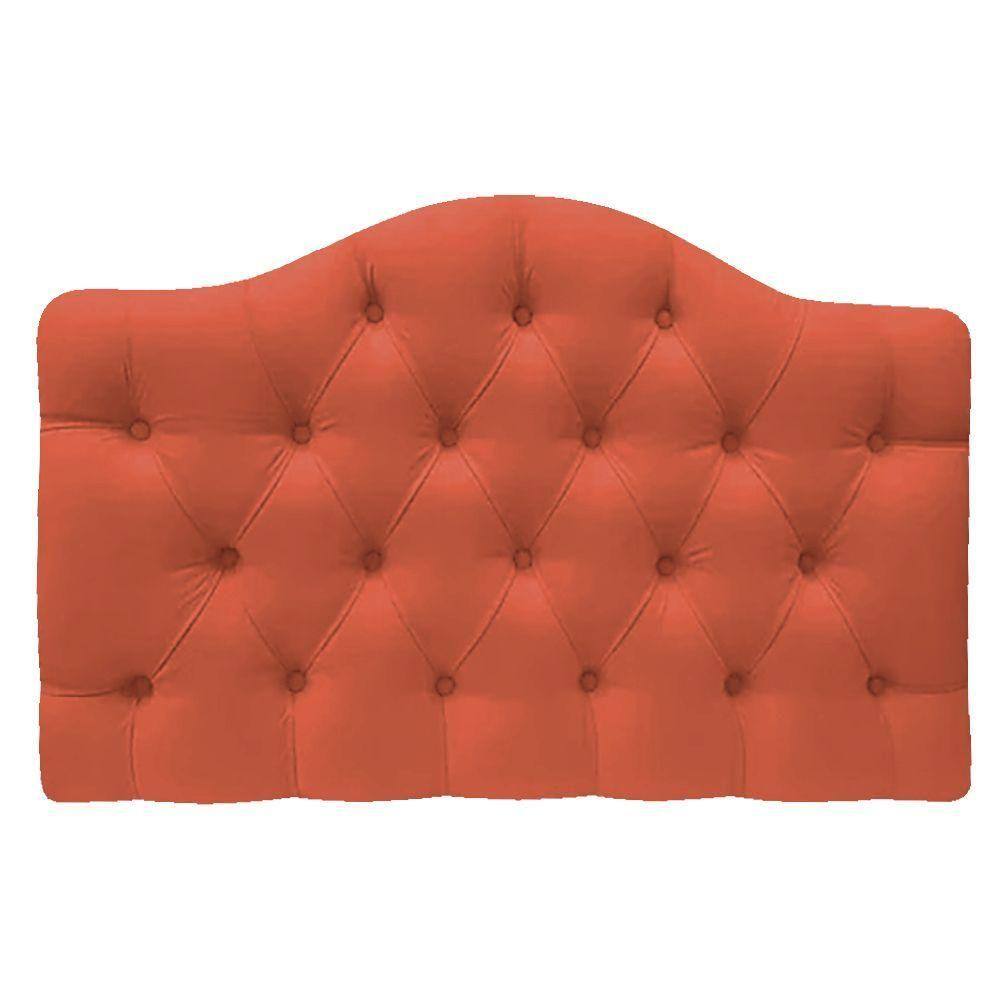 Cabeceira Suspensa Imperatriz 140 Cm Casal Suede Terracota
