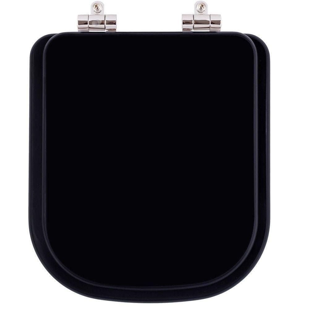 Assento Sanitário Poliester Soft Close Gap Onix Preto Fosco