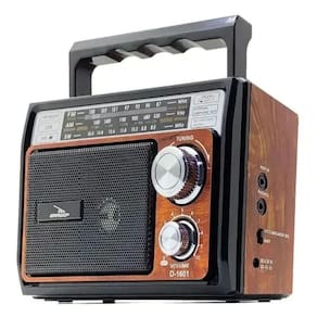Rádio Am/Fm/Usb/Sd Recarregável D-1601 - Grasep Bege