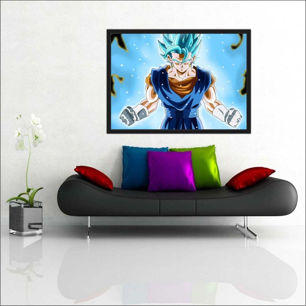 Quadro Decorativo Dragon Ball Goku Desenho Com Moldura G02