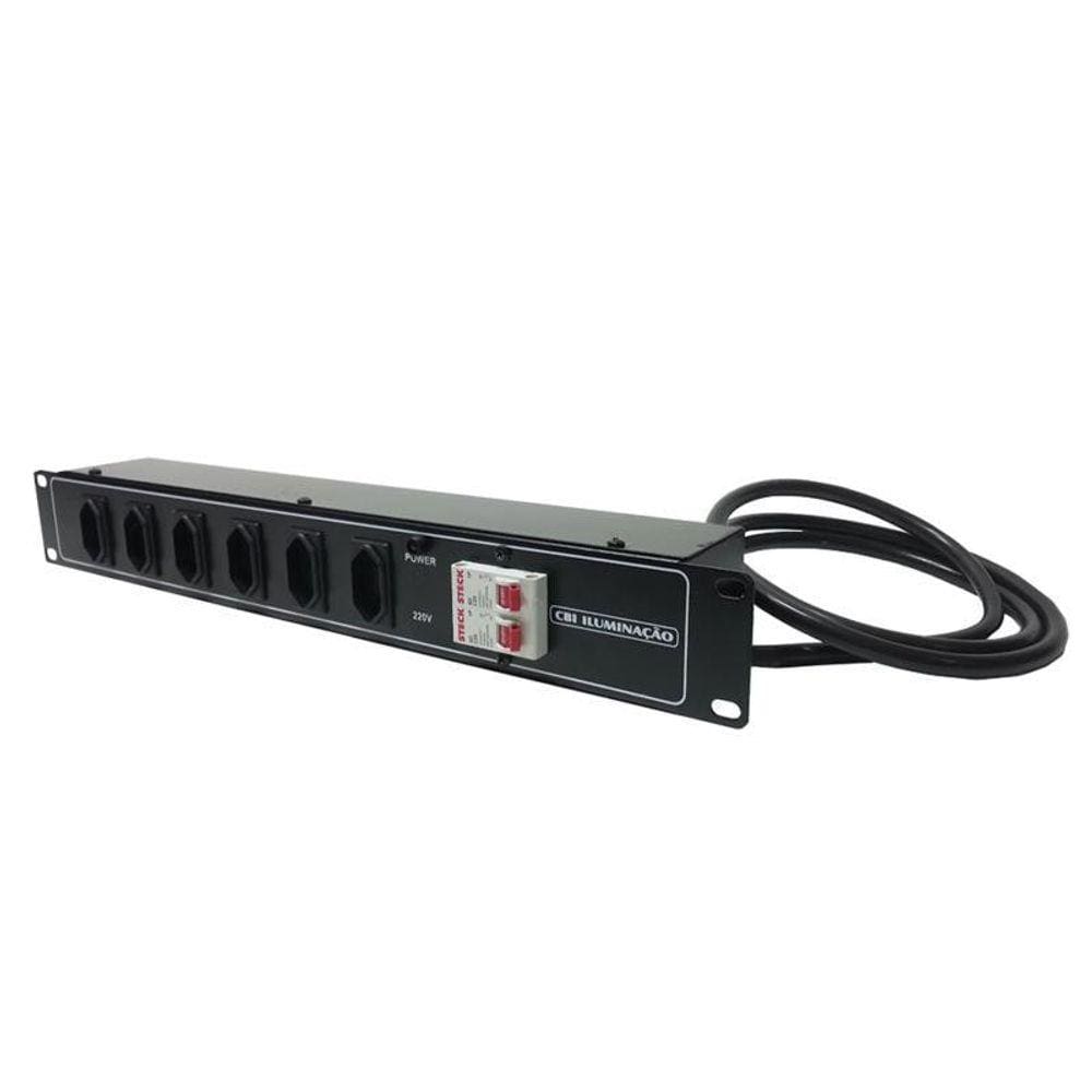 Regua de tomadas para rack com disjuntor | Pontofrio