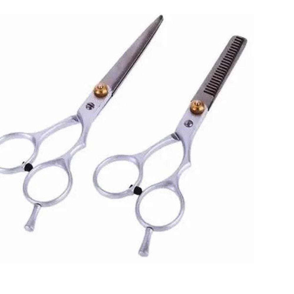 Tesoura Semi Profissional Fio Navalha 6.0 E Desfiadeira 6.0
