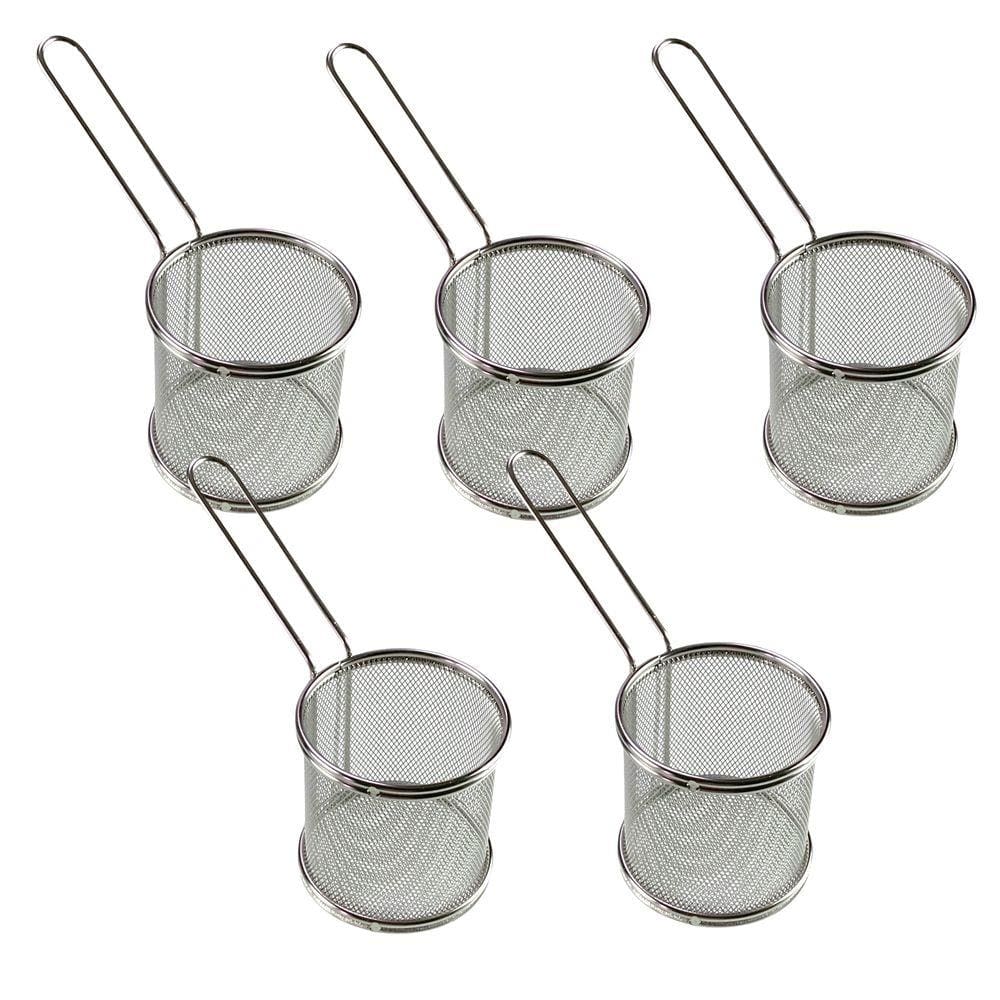 Kit 5 Cesta P/ Servir Porções Fritas Frango Salgados Petiscos Restaurante Hamburgueria