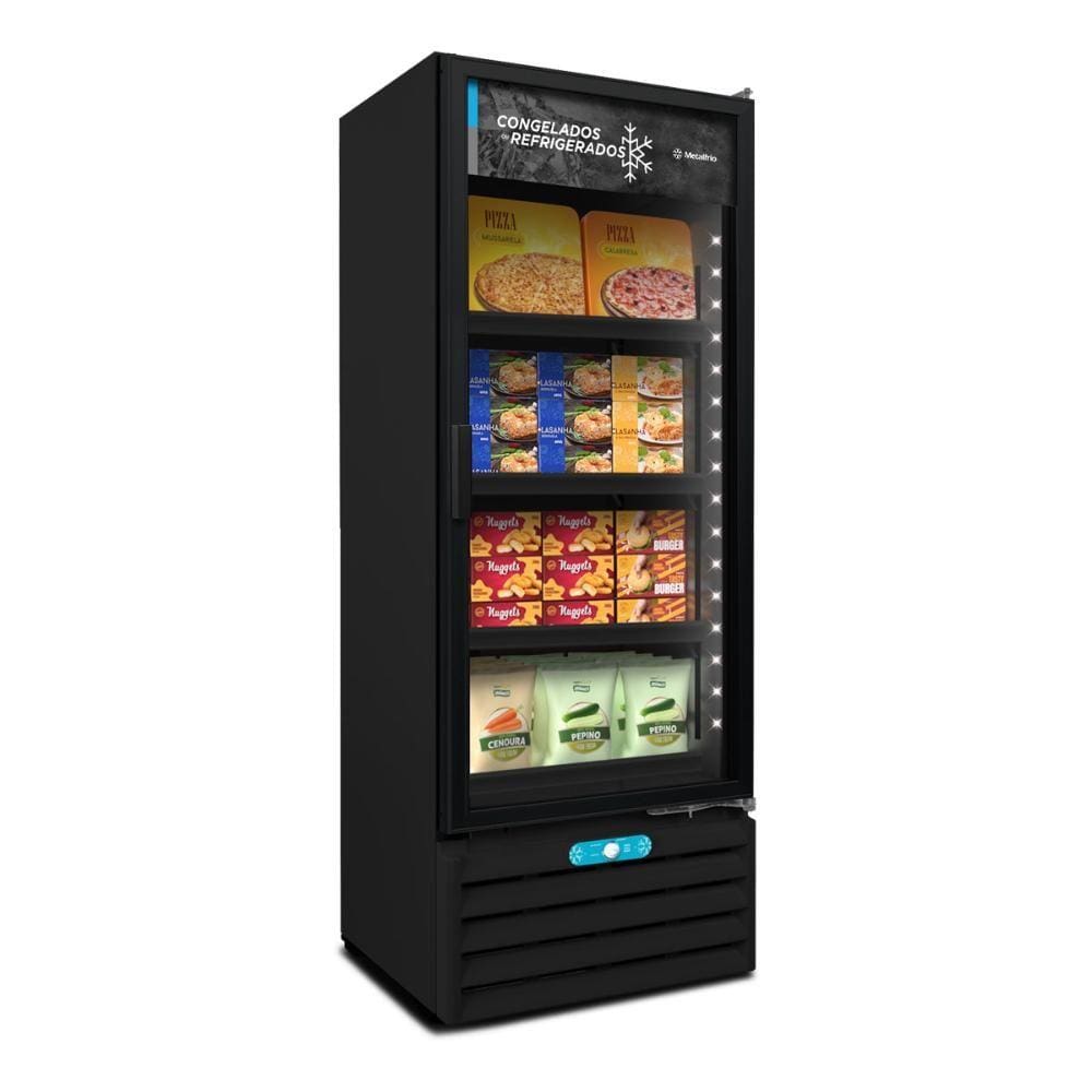 Freezer Conservador Vertical 127V Dupla Ação Porta de Vidro 490 Litros Vf55AH All Black - Metalfrio