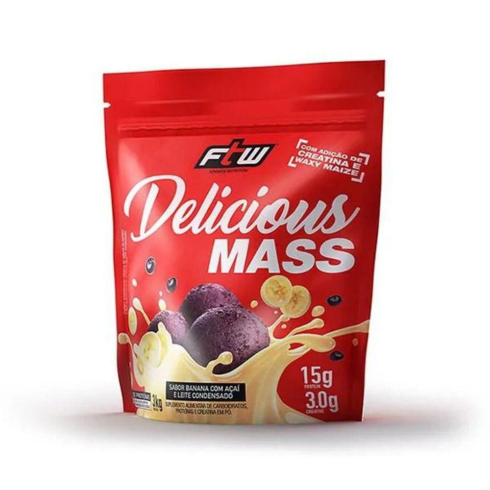 Delicious Mass 3000G Refil Banana/Açaí/Leite Condensado Ftw