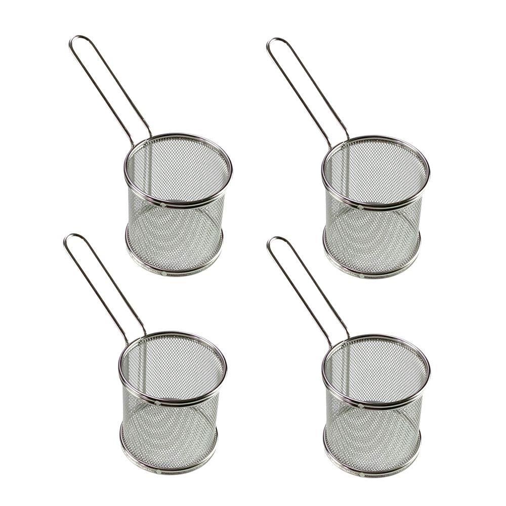 Kit 4 Cesta P/ Servir Porções Fritas Frango Salgados Petiscos Restaurante Hamburgueria