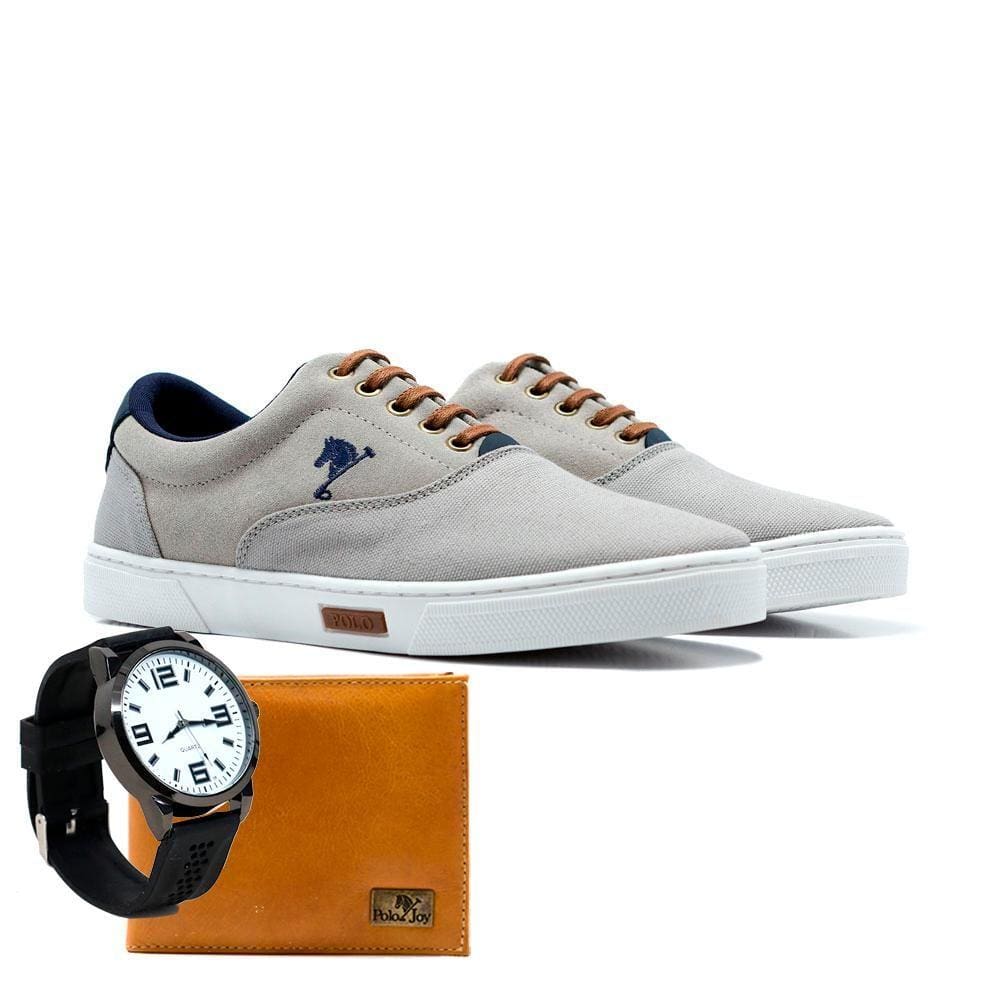 Kit Sapatênis Polo Joy + Acessórios Masculinos Urbano Casual