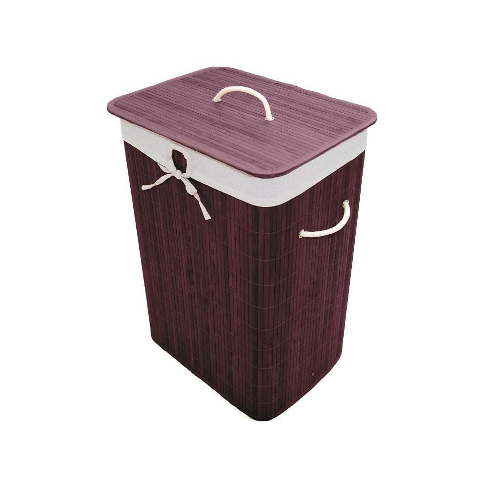 Cesto de Roupa Retangular Marrom