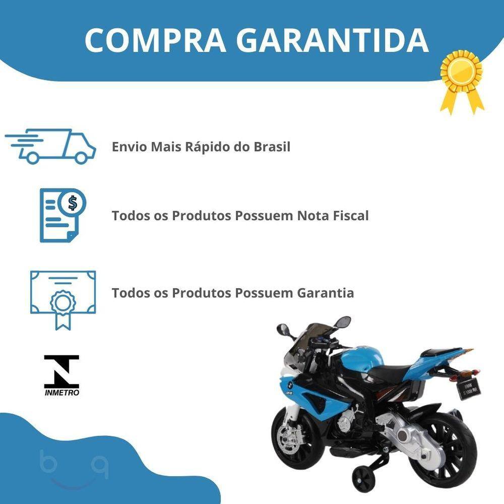 Moto Elétrica Infantil BMW S1000RR 12V Com Rodinha P Crianças De 3