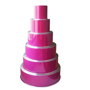 Conjunto De Formas Redondas Altas 6 Peças 10cm Color Pink