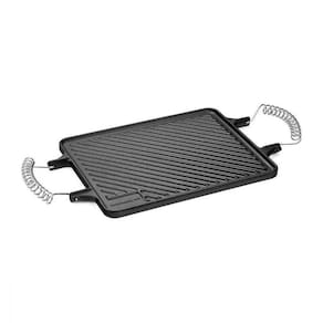 Chapa Reta Ferro Fundido Dupla Face Alça Espiral 28cm X 23cm