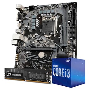 Kit Upgrade Processador Intel® Core™ i3 10100f + Placa Mãe Gigabyte H510M-H  + Memória 8GB DDR4