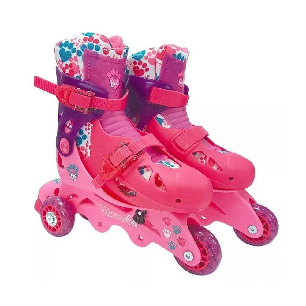 Patins Ajustavel com Acessorios de Segurança Barbie 29 a 32 FUN F0010-7