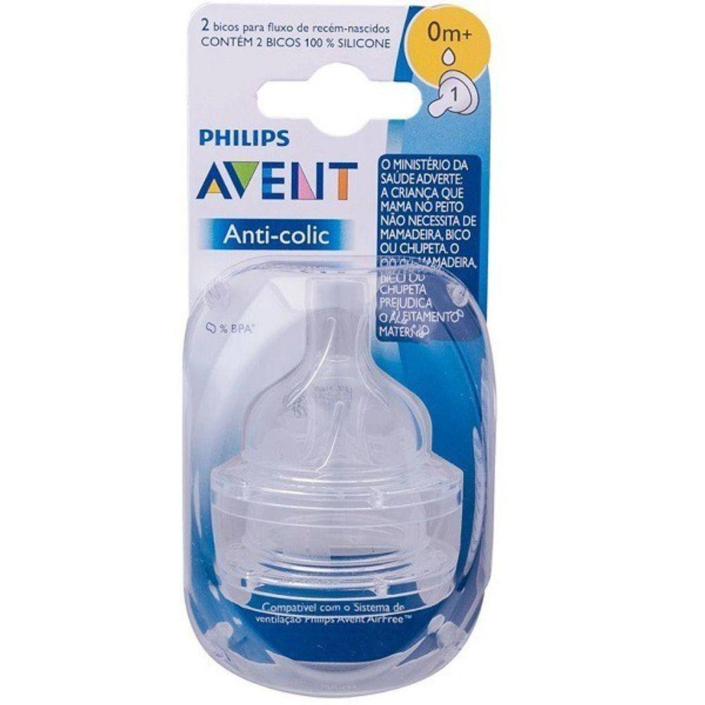 Bico de Mamadeira Classic N1 (0M+) Philips AVENT SCF631/27 2 Unidades