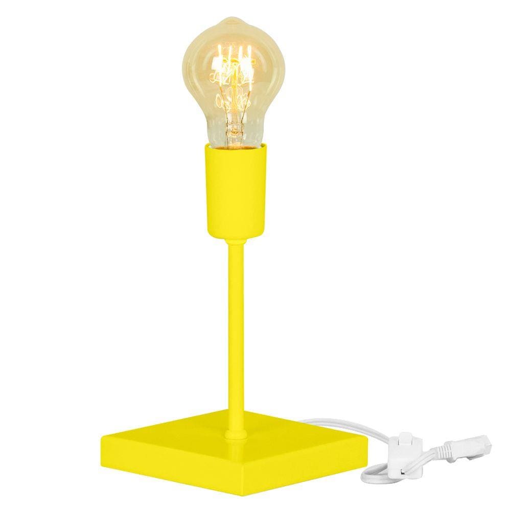 Luminária de Mesa Abajur Vintage Amarelo