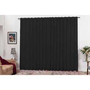Cortina Para Quarto Modelo Roma Oxford 2M Preta Com Ilhos