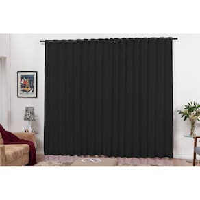 Cortina Para Quarto Modelo Roma Oxford 3M Preta Com Ilhos