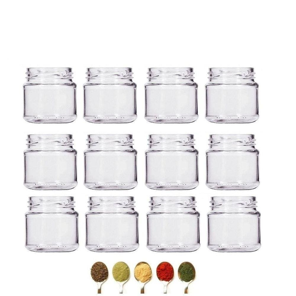 Kit 12 Pote De Vidro Porta Tempero Belém 150Ml+Tampa Dourado