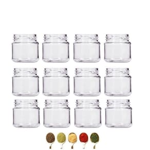 Kit 12 Pote De Vidro Porta Tempero Belém 150Ml+Tampa Dourado