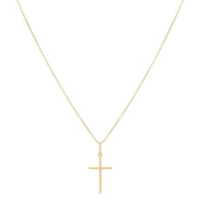 Corrente Veneziana 45cm Pingente Crucifixo Feminino Ouro 18k